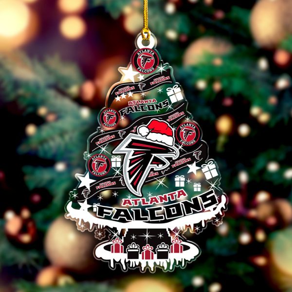 Atlanta Falcons Custom Shape Clear 1-sided Acrylic Ornament - VANDH 3711