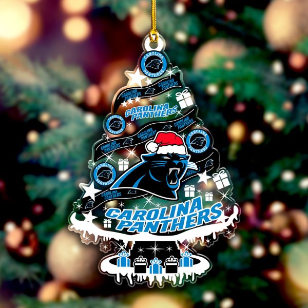 Carolina Panthers Custom Shape Clear 1-sided Acrylic Ornament - VANDH 3712