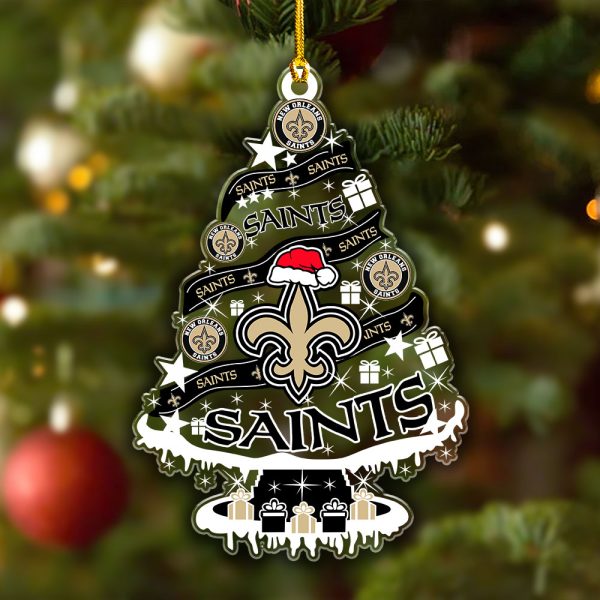 New Orleans Saints Custom Shape Clear 1-sided Acrylic Ornament - VANDH 3713