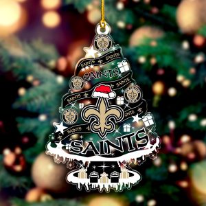 New Orleans Saints Custom Shape Clear 1-sided Acrylic Ornament - VANDH 3713