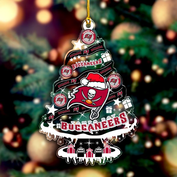 Tampa Bay Buccaneers Custom Shape Clear 1-sided Acrylic Ornament - VANDH 3714