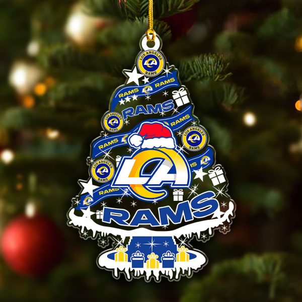 Los Angeles Rams Custom Shape Clear 1-sided Acrylic Ornament - VANDH 3716