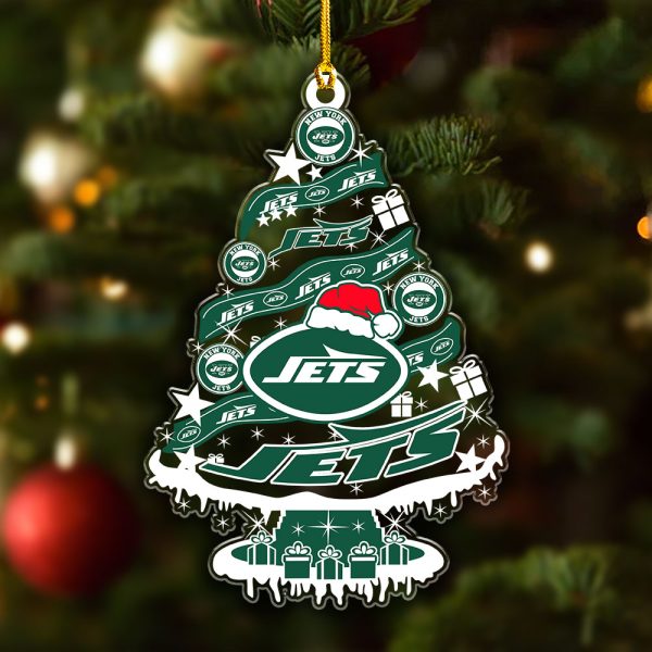 New York Jets Custom Shape Clear 1-sided Acrylic Ornament - VANDH 3690