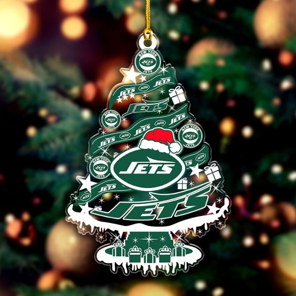 New York Jets Custom Shape Clear 1-sided Acrylic Ornament - VANDH 3690