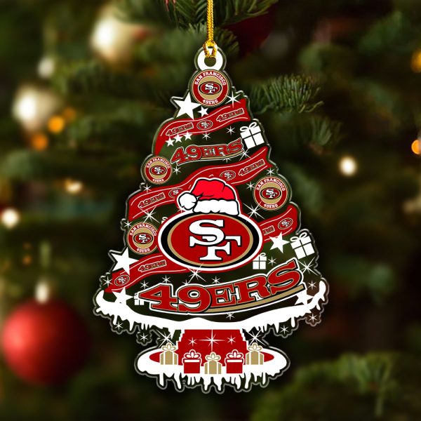 San Francisco 49ers Custom Shape Clear 1-sided Acrylic Ornament - VANDH 3717