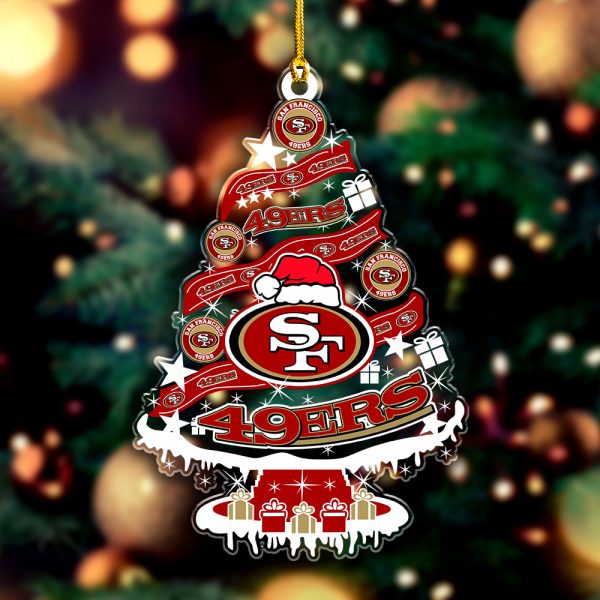 San Francisco 49ers Custom Shape Clear 1-sided Acrylic Ornament - VANDH 3717