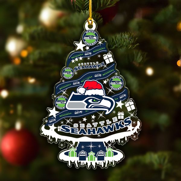 Seattle Seahawks Custom Shape Clear 1-sided Acrylic Ornament - VANDH 3718