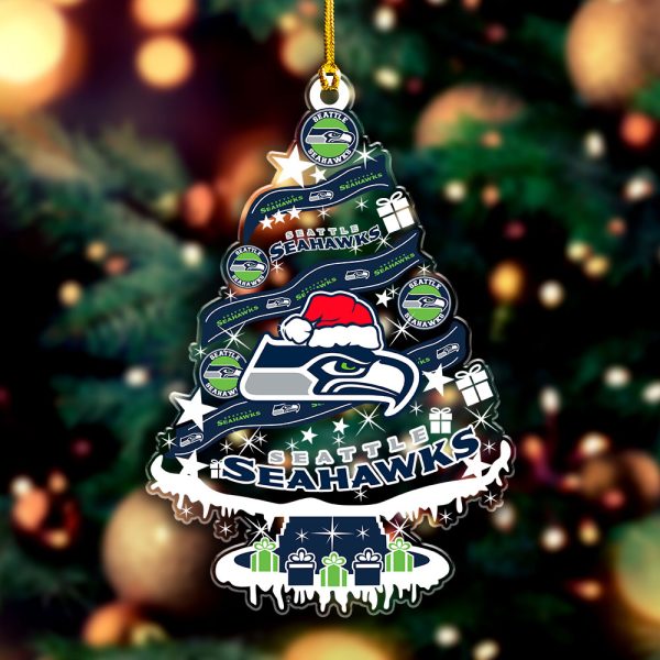 Seattle Seahawks Custom Shape Clear 1-sided Acrylic Ornament - VANDH 3718