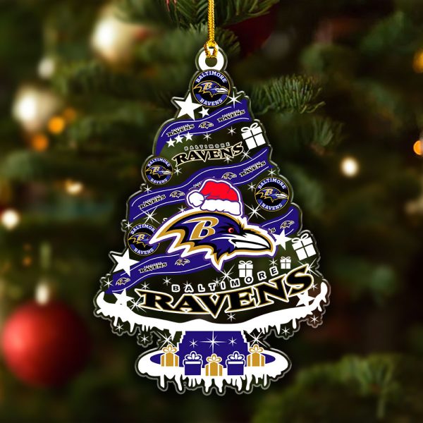 Baltimore Ravens Custom Shape Clear 1-sided Acrylic Ornament - VANDH 3691