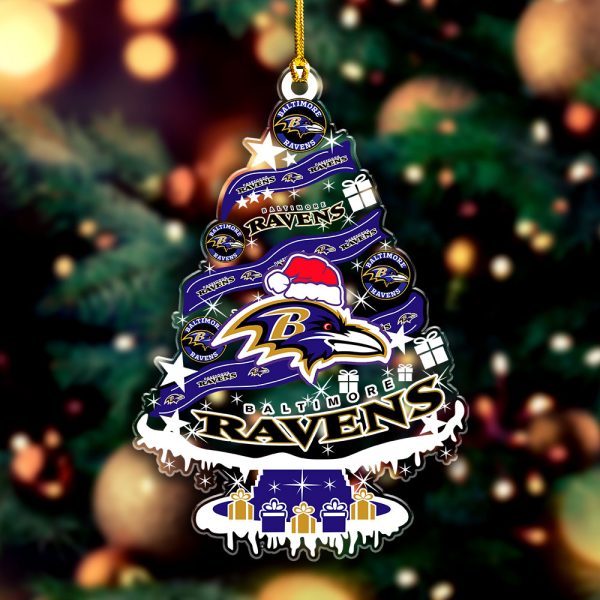 Baltimore Ravens Custom Shape Clear 1-sided Acrylic Ornament - VANDH 3691