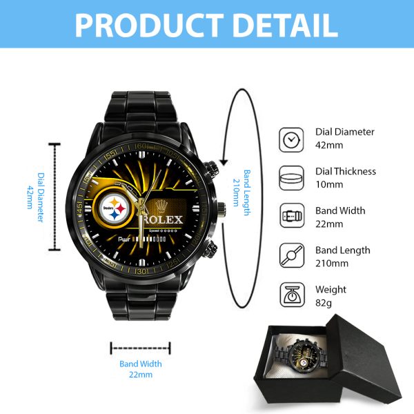 Pittsburgh Steelers x Rolex Black Stainless Steel Watch - MAITM 8510