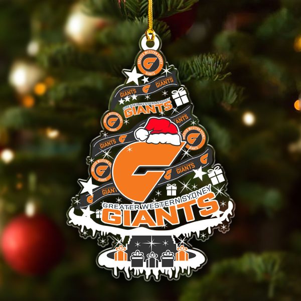 Greater Western Sydney Giants Custom Shape Clear 1-sided Acrylic Ornament - VANDH 3608