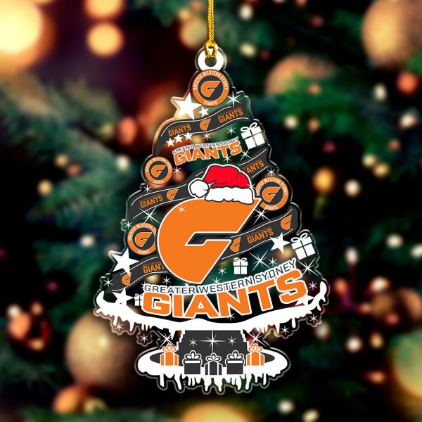 Greater Western Sydney Giants Custom Shape Clear 1-sided Acrylic Ornament - VANDH 3608