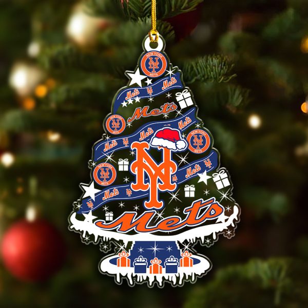 New York Mets Custom Shape Clear 1-sided Acrylic Ornament - VANDH 3676