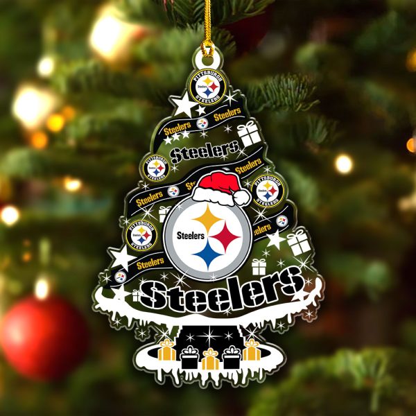 Pittsburgh Steelers Custom Shape Clear 1-sided Acrylic Ornament - VANDH 3694