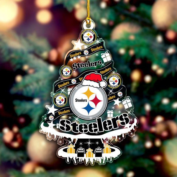 Pittsburgh Steelers Custom Shape Clear 1-sided Acrylic Ornament - VANDH 3694