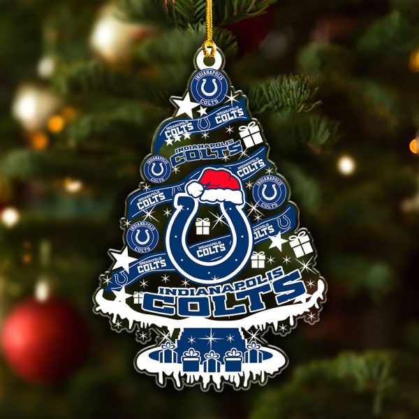 Indianapolis Colts Custom Shape Clear 1-sided Acrylic Ornament - VANDH 3696