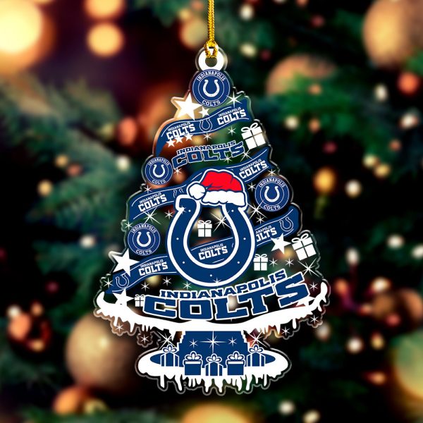 Indianapolis Colts Custom Shape Clear 1-sided Acrylic Ornament - VANDH 3696