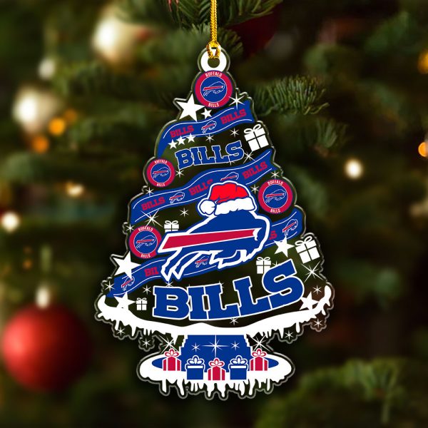 Buffalo Bills Custom Shape Clear 1-sided Acrylic Ornament - VANDH 3647