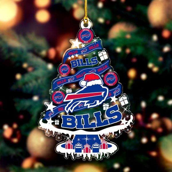 Buffalo Bills Custom Shape Clear 1-sided Acrylic Ornament - VANDH 3647