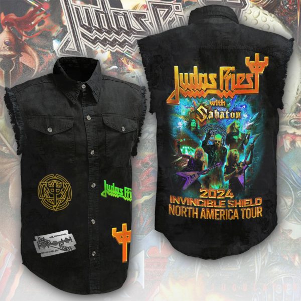 Judas Priest 3D Lightweight Sleeveless Denim Shirt - ANHNV 5436