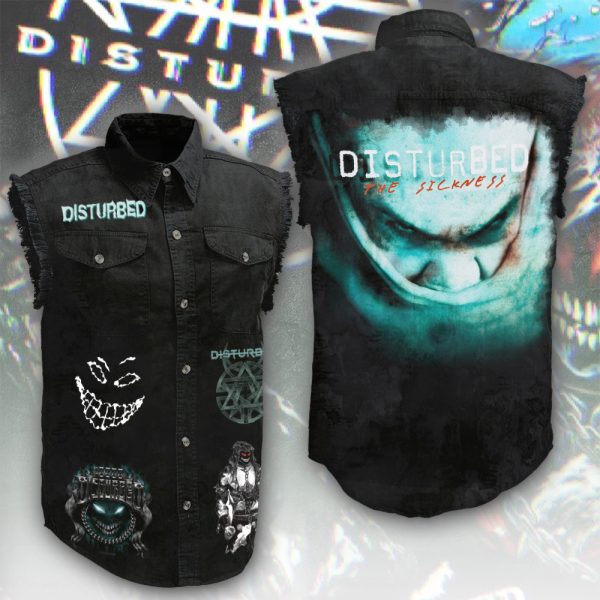 Disturbed 3D Lightweight Sleeveless Denim Shirt - ANHNV 5486