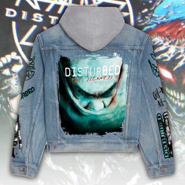 Disturbed Women's Denim Hood Jacket - ANHNV 5487