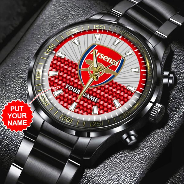 Personalized Arsenal Black Stainless Steel Watch - TANTN 8982