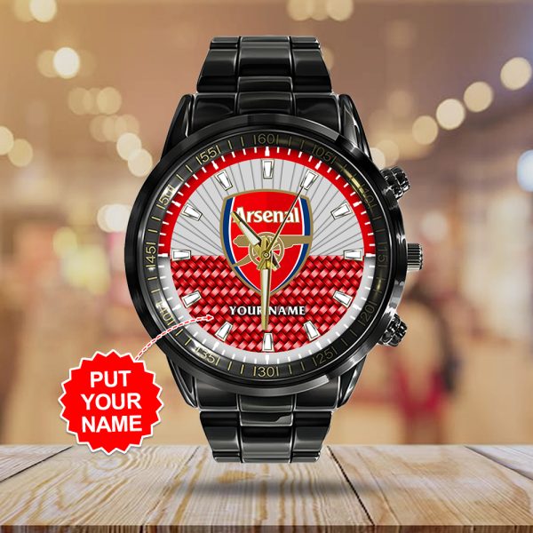 Personalized Arsenal Black Stainless Steel Watch - TANTN 8982