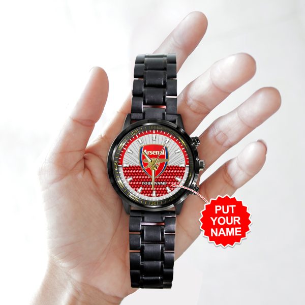 Personalized Arsenal Black Stainless Steel Watch - TANTN 8982