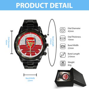 Personalized Arsenal Black Stainless Steel Watch - TANTN 8982