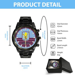 Personalized Aston Villa Black Stainless Steel Watch - TANTN 8984