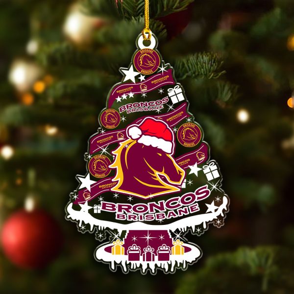 Brisbane Broncos Custom Shape Clear 1-sided Acrylic Ornament - VANDH 3586