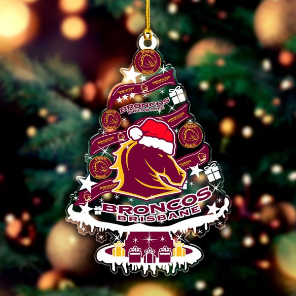 Brisbane Broncos Custom Shape Clear 1-sided Acrylic Ornament - VANDH 3586