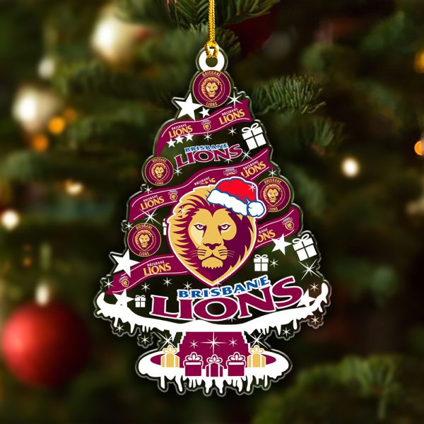 Brisbane Lions Custom Shape Clear 1-sided Acrylic Ornament - VANDH 3585