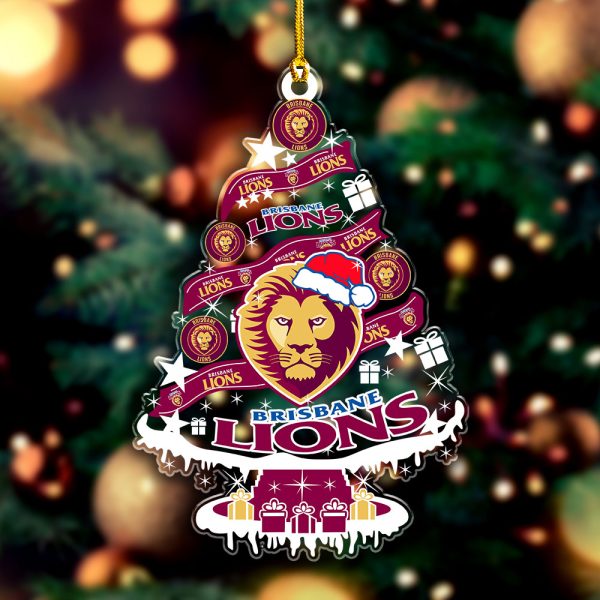 Brisbane Lions Custom Shape Clear 1-sided Acrylic Ornament - VANDH 3585