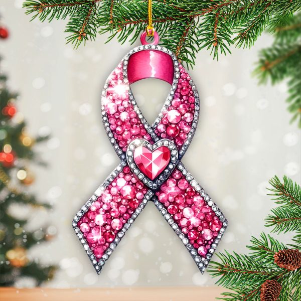 Breast Cancer Awareness Custom Shape 2-sided Acrylic Ornament – GNE 1768