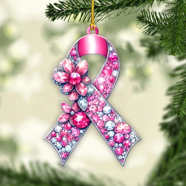 Breast Cancer Awareness Custom Shape 2-sided Acrylic Ornament – GNE 1769