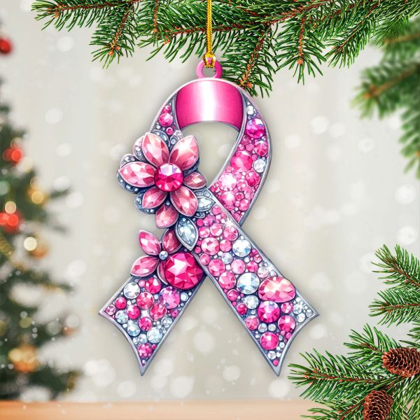 Breast Cancer Awareness Custom Shape 2-sided Acrylic Ornament – GNE 1769