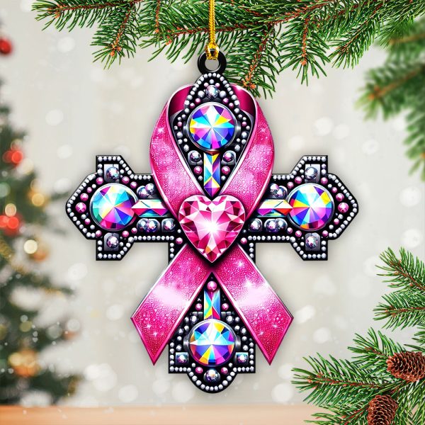 Breast Cancer Awareness Custom Shape 2-sided Acrylic Ornament – GNE 1771