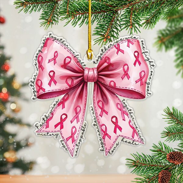 Breast Cancer Awareness Custom Shape Clear 1-sided Acrylic Ornament - MAITM 8403