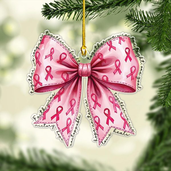 Breast Cancer Awareness Custom Shape Clear 1-sided Acrylic Ornament - MAITM 8403