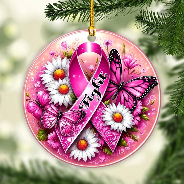 Breast Cancer Awareness Fixed Shape 2-sided Acrylic Ornament - GNE 1783