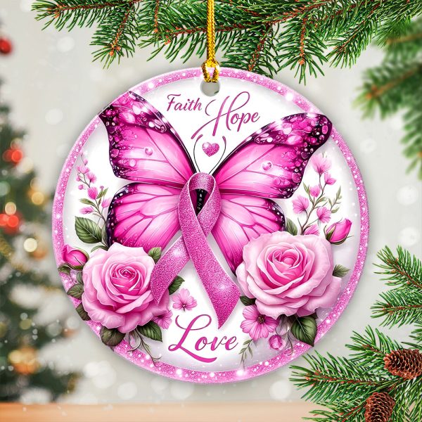 Breast Cancer Awareness Fixed Shape 2-sided Acrylic Ornament - GNE 1784