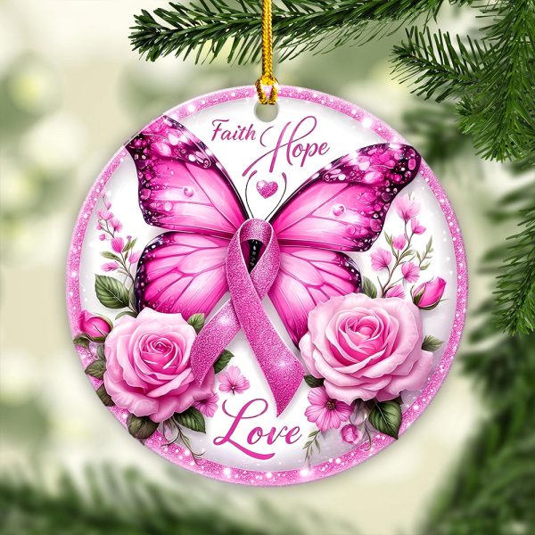 Breast Cancer Awareness Fixed Shape 2-sided Acrylic Ornament - GNE 1784