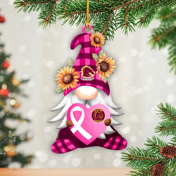 Breast Cancer Awareness x Brisbane Broncos Custom Shape 2-sided Acrylic Ornament – GNE 1737