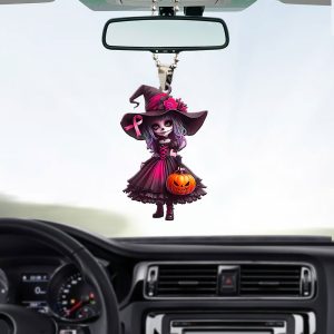 Breast Cancer Awareness x Sugar Skull Custom Shape 2-sided Acrylic Car Ornament - MAITM 8407