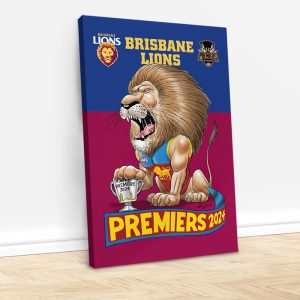 Brisbane Lions Rectangle Canvas With Inner Frame - GNE 1639