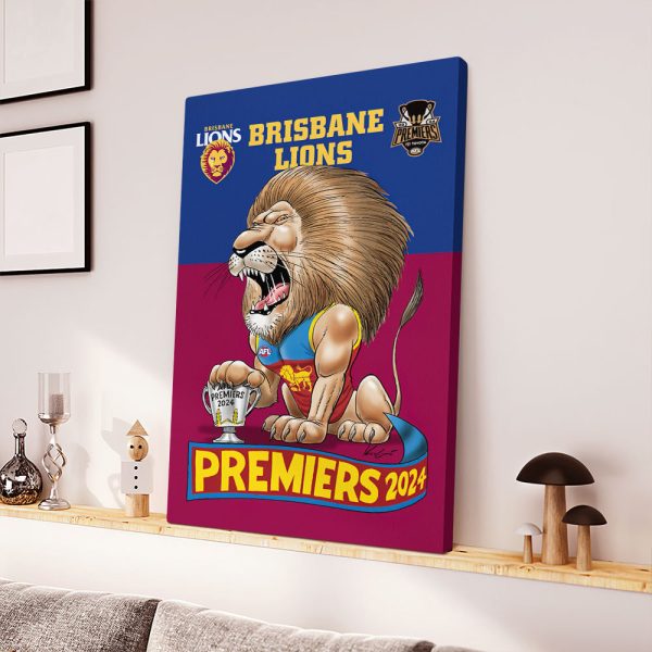 Brisbane Lions Rectangle Canvas With Inner Frame - GNE 1639