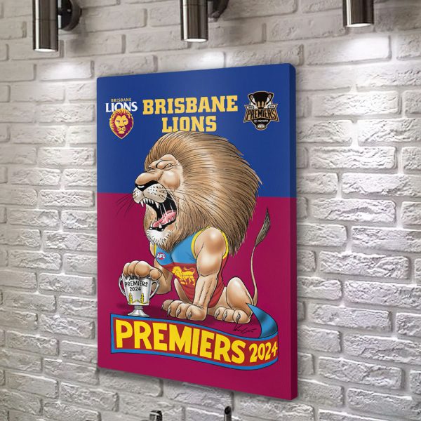 Brisbane Lions Rectangle Canvas With Inner Frame - GNE 1639